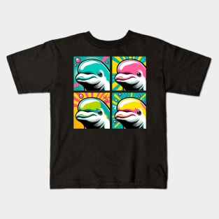 Beluga Bliss Pop Art - Oceanic Elegance Kids T-Shirt
